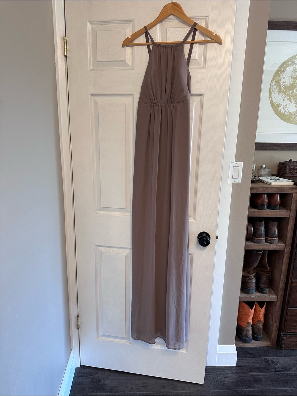 Show Me Your MuMu Taupe Maxi Dress